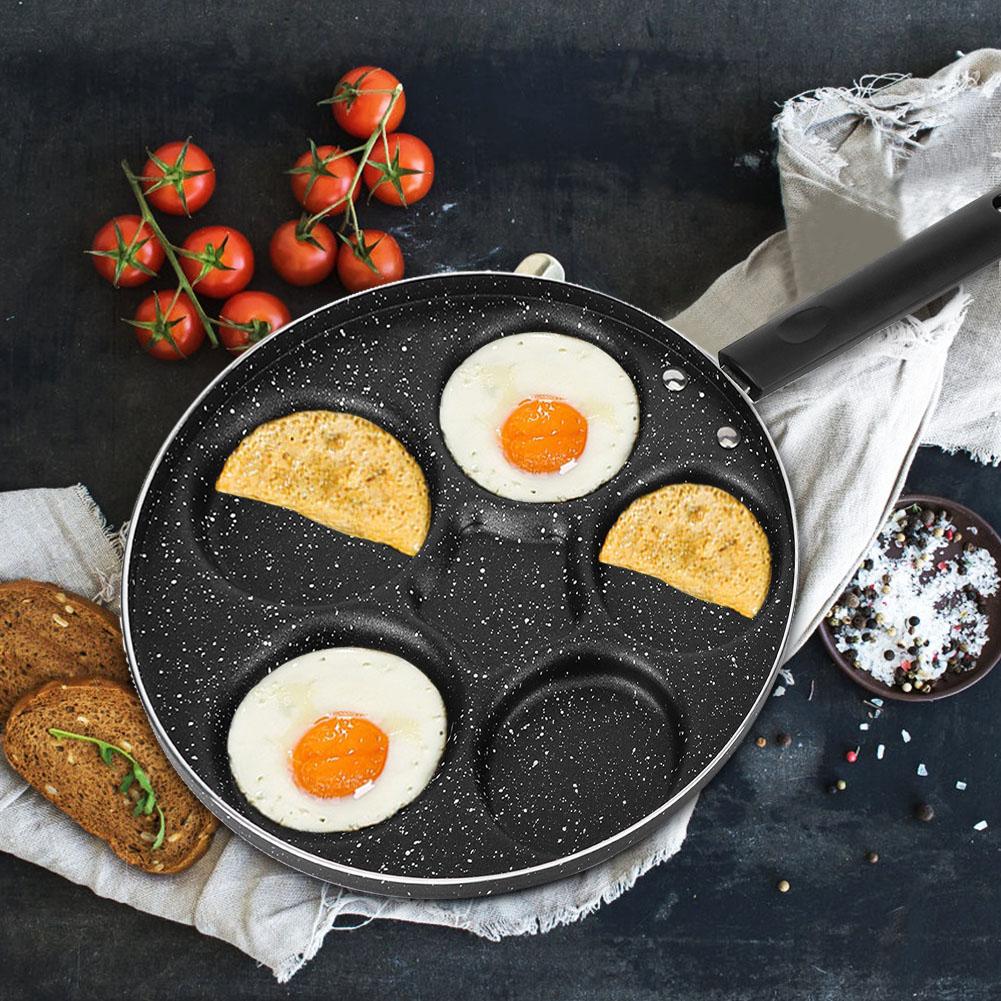 5 Round Holes Frying Pan Non Stick Eggs Cooking Pan Home Kitchen Cookware for Breakfast