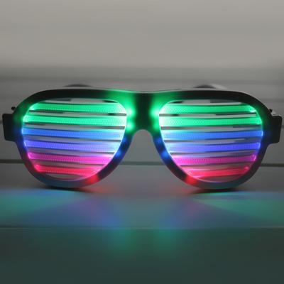LED-Blitz, Sprachsteuerung, Brille, Jalousien, kaltes Licht, leuchtende Brille, Spielzeug, Halloween, Weihnachtsnacht