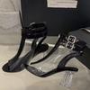 Fashion 2025 New Summer New Crystal High Heel Clear Boots Fish Mouth Cold Boots Sexy Women Sandals