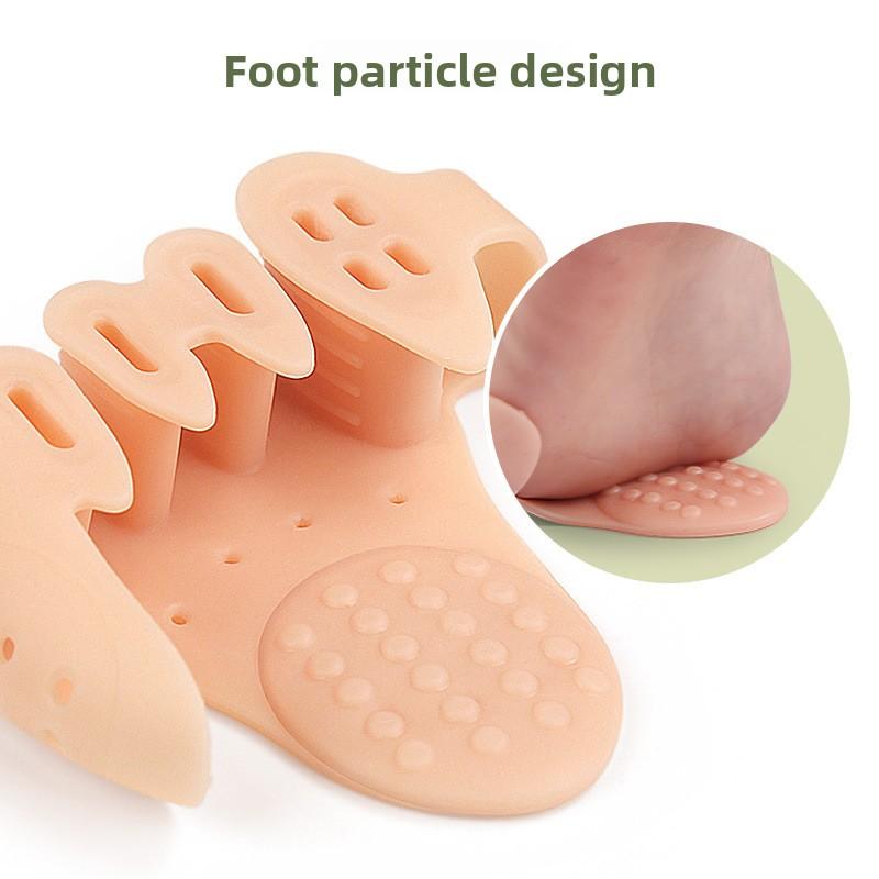 Five-hole Toe Splitter, Thickened Pedicle Shock Absorption and Pressure Relief Arch Massage Half-yard Pad, Hallux Valgus Arch Orthopedic Cover