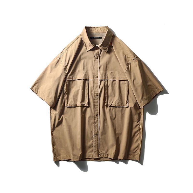 Export Export Tail Single Cut Label Japanese Style Outdoor Quick-Drying Workwear Shirt than Men's Short-Sleeved Summer Mountain Shirt Coat