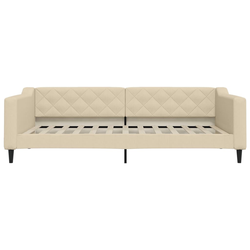 Vidaxl Sofa Z Funkcją Spania, Kremowa, 100X200 Cm, Obita Tkaniną