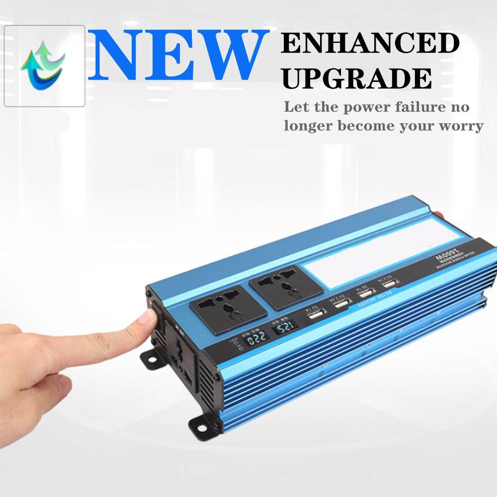 DC 2200/4000W 12/24V To AC 220V Voltage Transformer Adapter Charging Converter Car Inverters Modified Sine Wave Solar Power