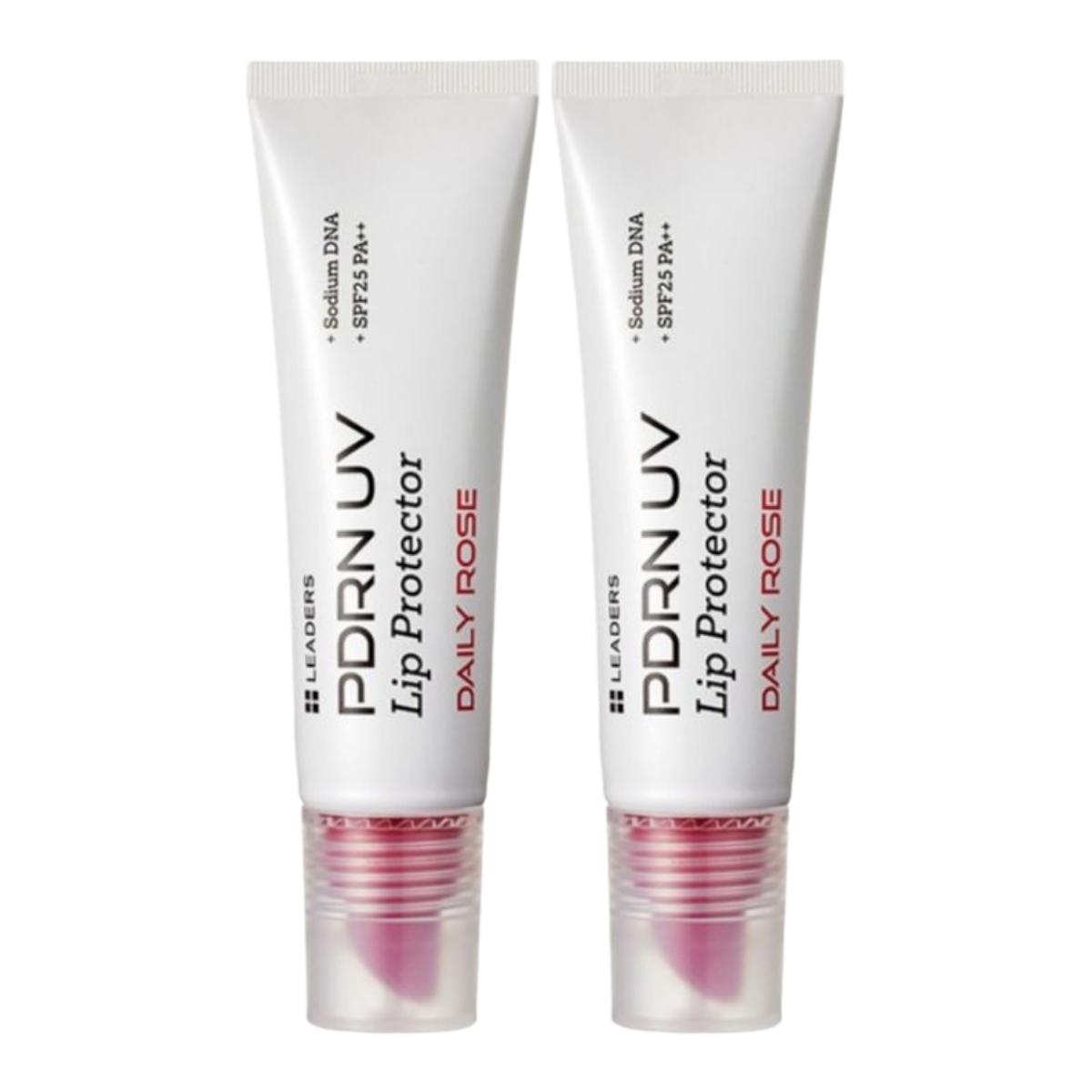 LEADERS PDRN Baume à Lèvres UV Rose Quotidien SPF25 PA++ Duo Set Hydratant Protection Solaire 10ml x 2
