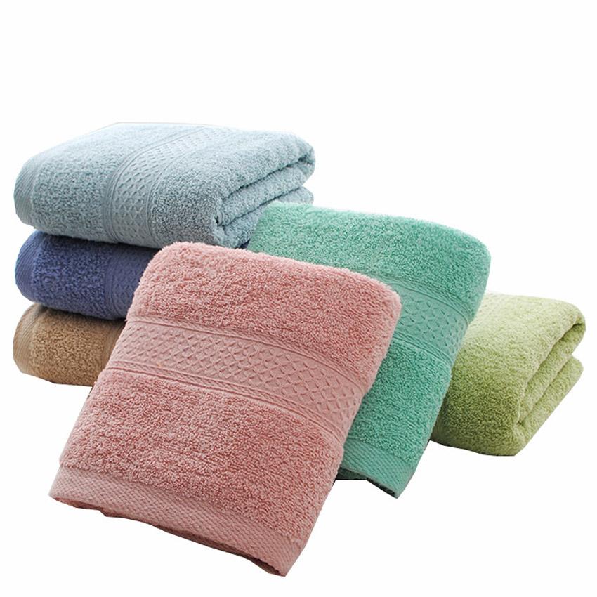 Pure Color Bath Towels Cotton Face Hair Towel Soft Absorbent Family Bathroom Hotel Adult Children Serviette De Bain Toallas