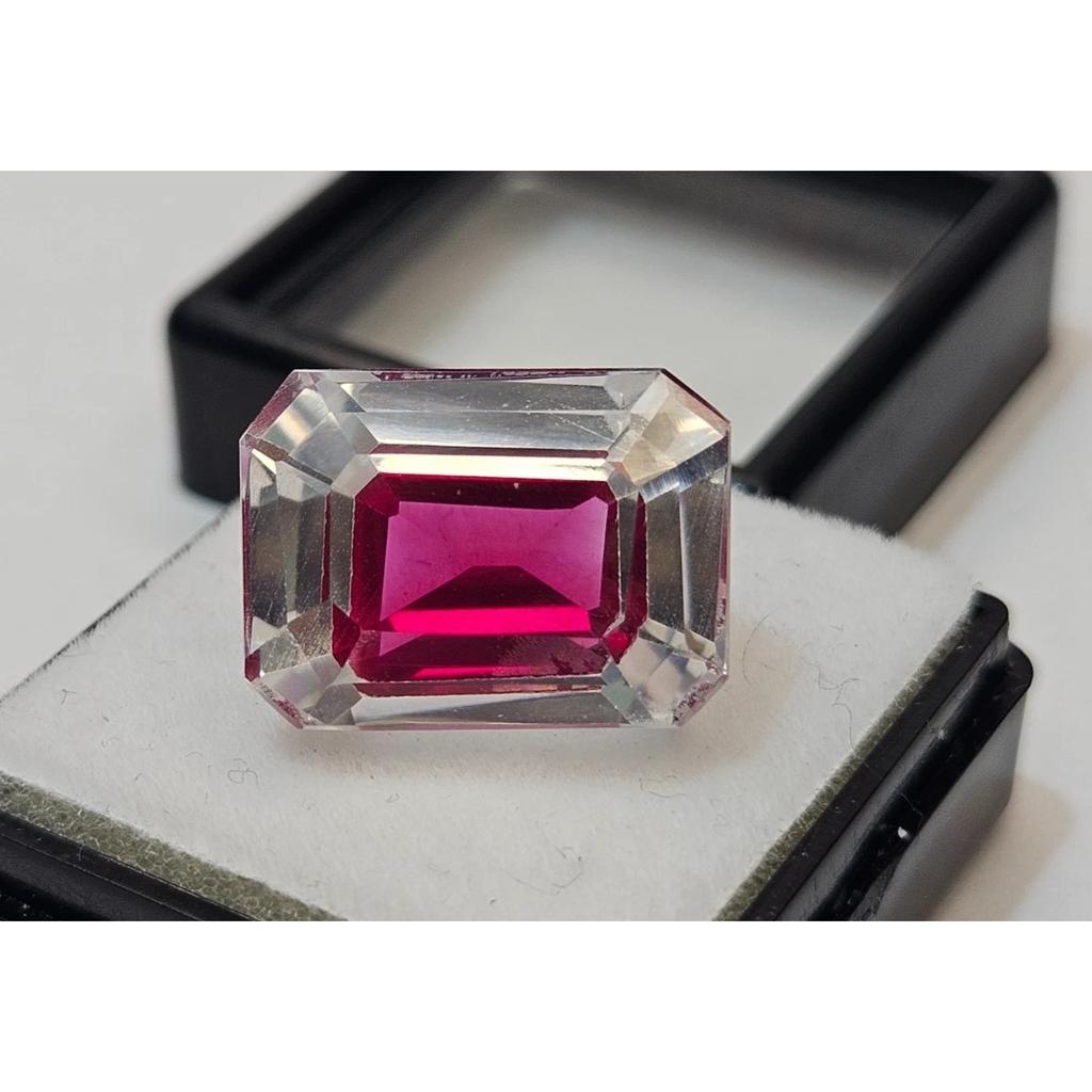 Stunning Pitambari Sapphire Bi-Color Natural Emerald Cut 18+ Ct Loose Gemstone
