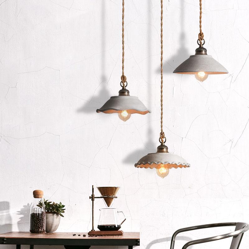 Loft Style Ceramic Vintage Hanging Lamp Beside Dinning Room Restaurant Bar Coffee Home Indoor Decor LED Pendant Lights
