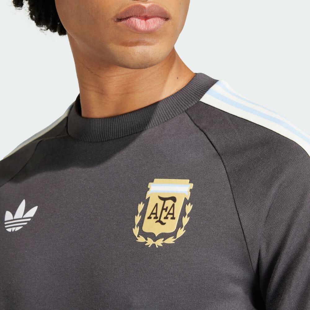 Adidas Originals Logo Print Stripe Crew Neck Short Sleeve T-Shirt Men Tops Grey IU2154