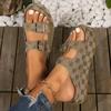 Fashion Summer Holiday Printing Women Slippers Vacation Travel Beach Double-buckle Sandals Fashion Platform Home Slippers Slides Women