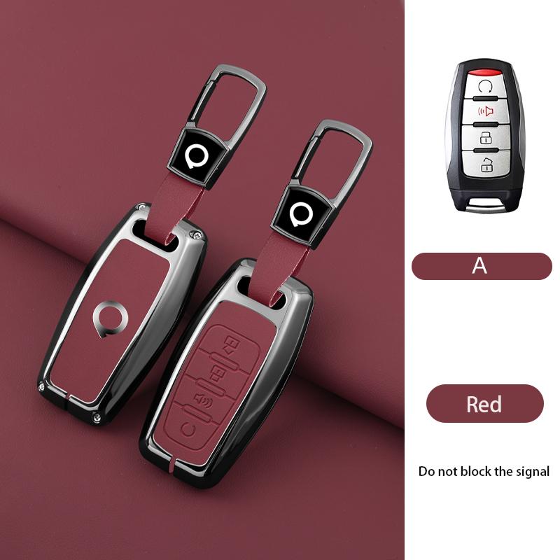 Zinc Alloy Genuine Leather Auto Smart Key Fob Cover Case Fit For Great Wall Cannon Series Power H6 Series Cannon Series P Series M4 Hover Series