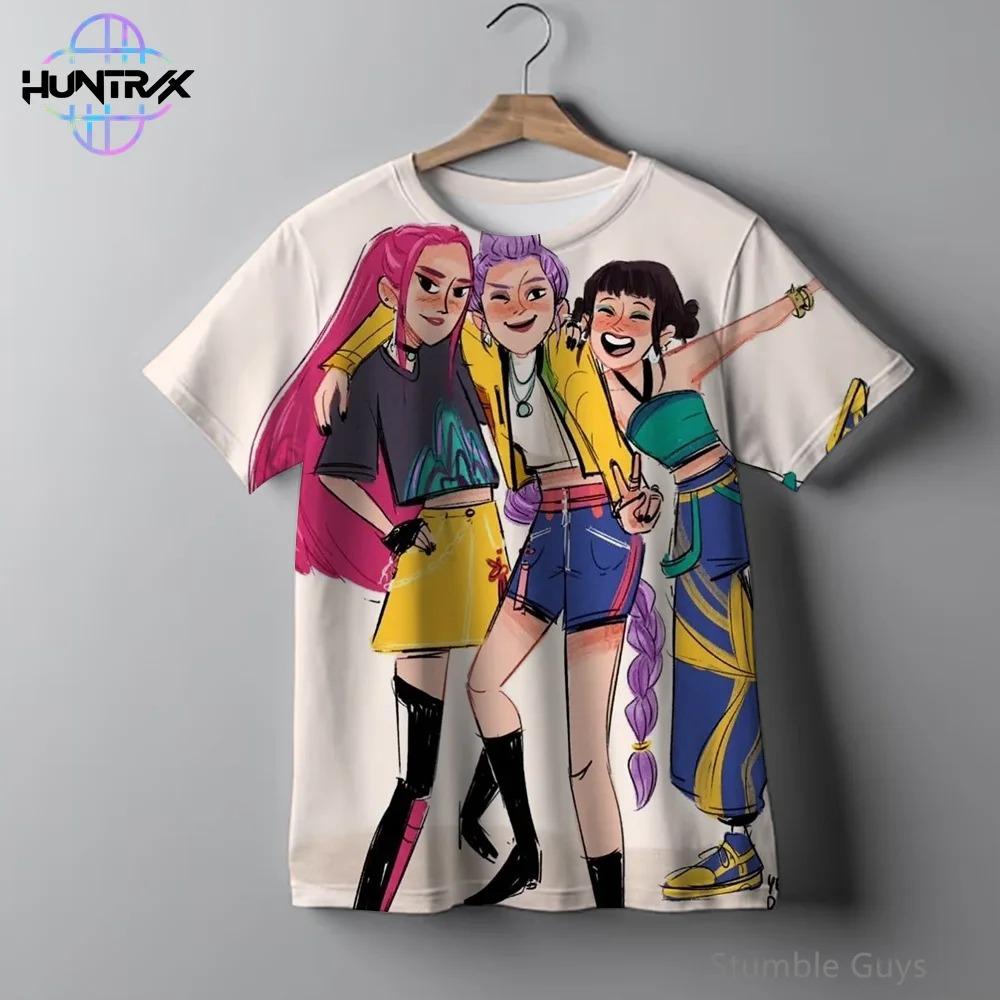 Anime Clothing Casual Fashion Children Kpop Demon Hunter 3D Short Sleeved Summer Boy and Girl T-shirt