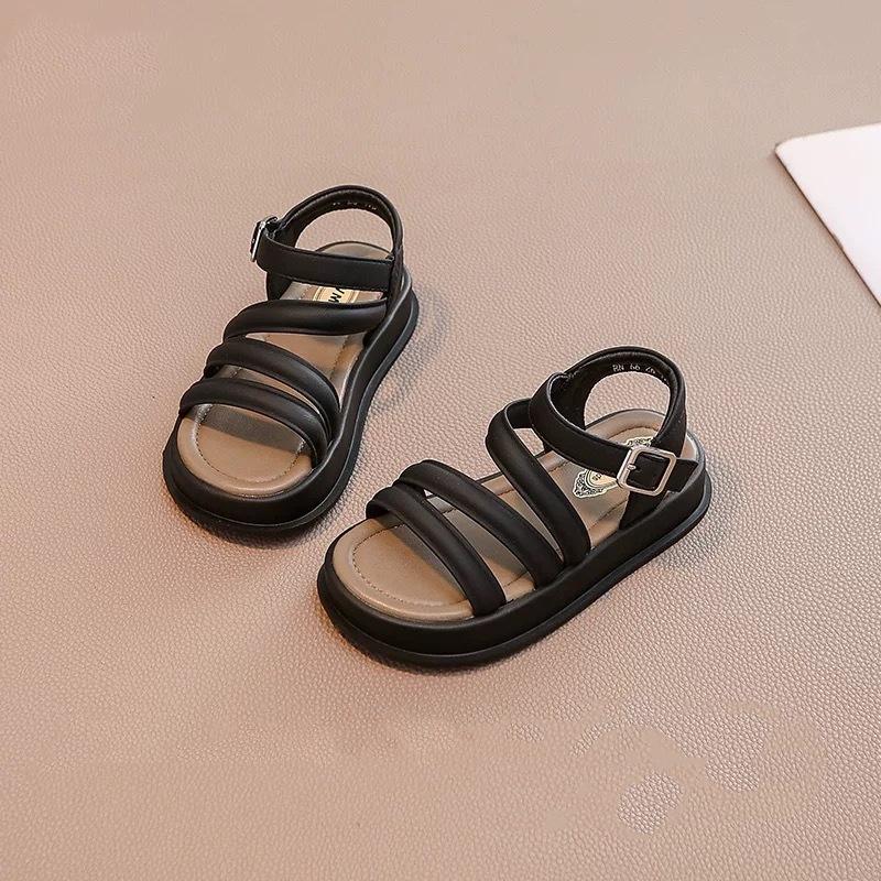 

Туфли для девочек детские принцесса римские сандалии 2025 новые летние летние спортивные девочки мягкая подошва пляжная обувь 37