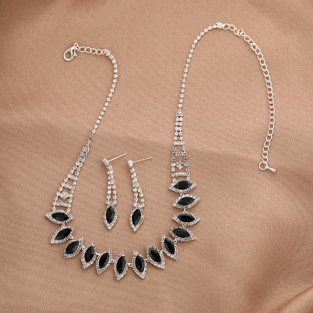 Elegant Rhinestone Necklace Set for Wedding or Evening Gown