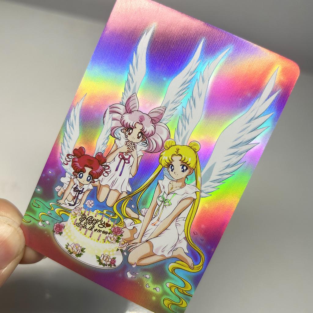 Diy 5pcs/set Sailor Moon Tsukino Usagi Self Control Collect Signature Trading Flash Card Anime Cartoon Christmas Gift Toy