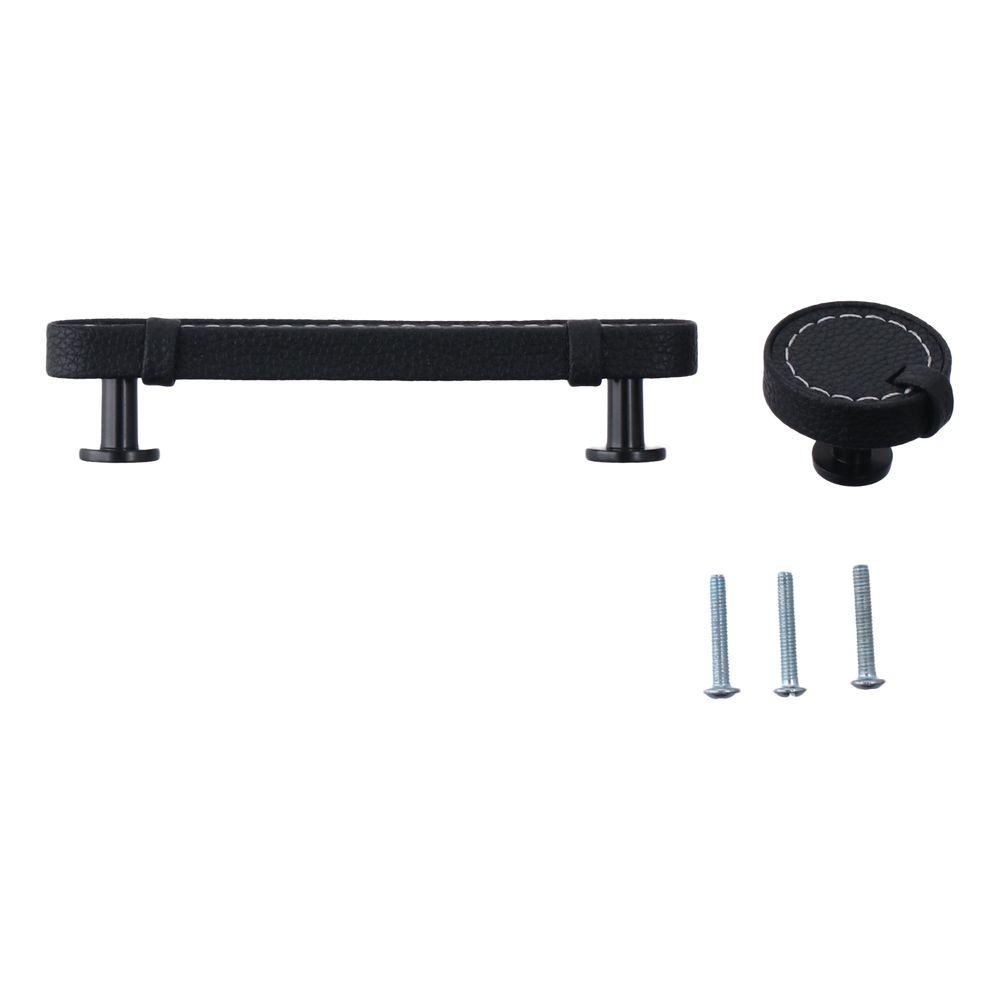 

Leather Hole Handle Center Matte Drawer Handles Cabinet Door Drawer Handle for Furniture