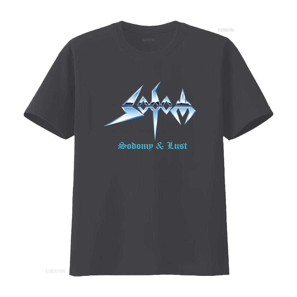 Sodom Herren Sodomie und Lust T-Shirt Stilvoll Schwarz mit Kühnem Design Vintage Gewaschen Lässig Bequem Vielseitig Streetwear