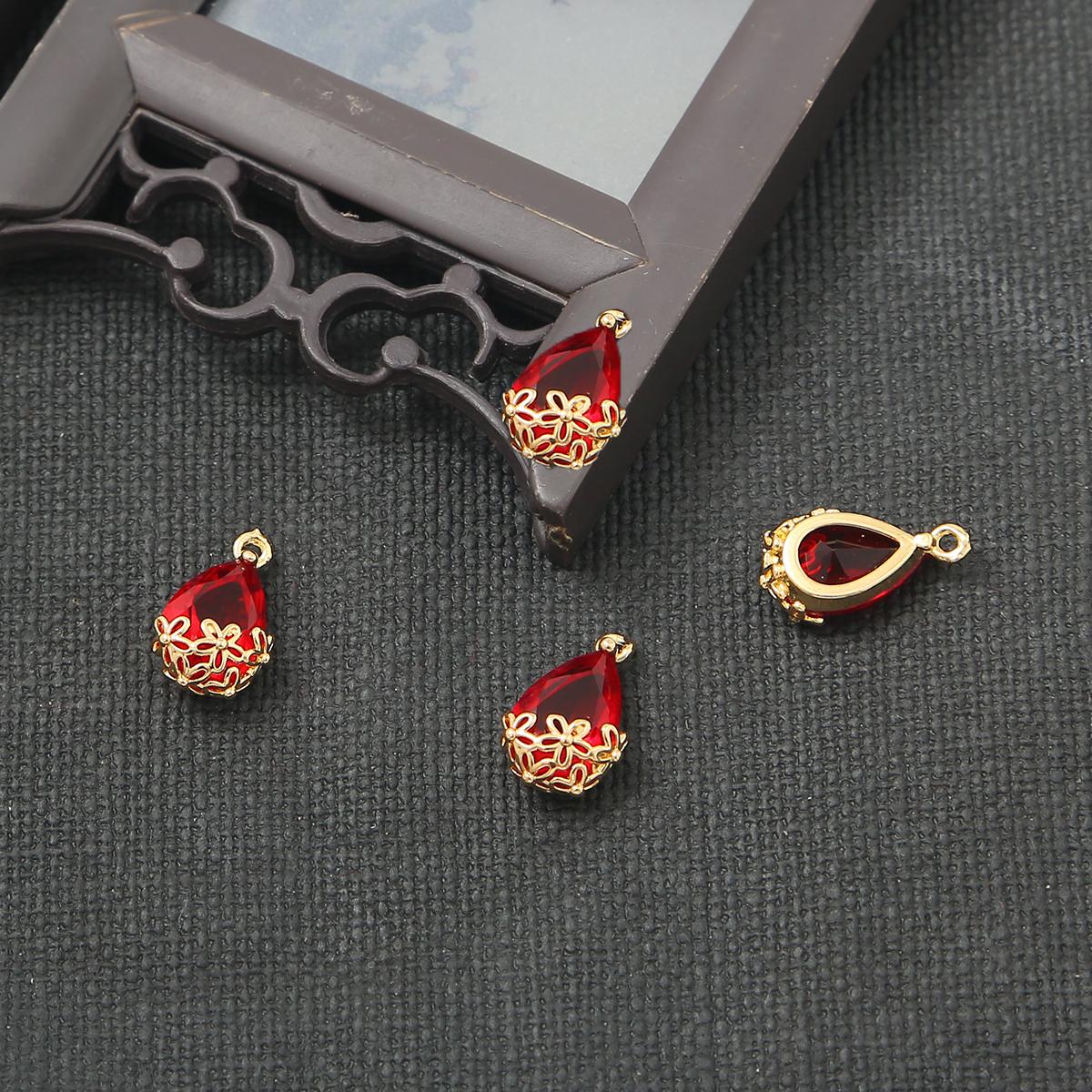 

Медный антикварный кулон с декоративной каймой, подвески в виде капель воды, детали для самостоятельного изготовления ювелирных изделий, аксессуары, принадлежности 9×16mm красный