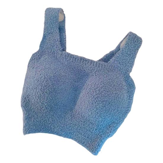 

Женский зимний жилет со встроенными нагрудными накладками без стальных колец из толстого теплого флиса L синий