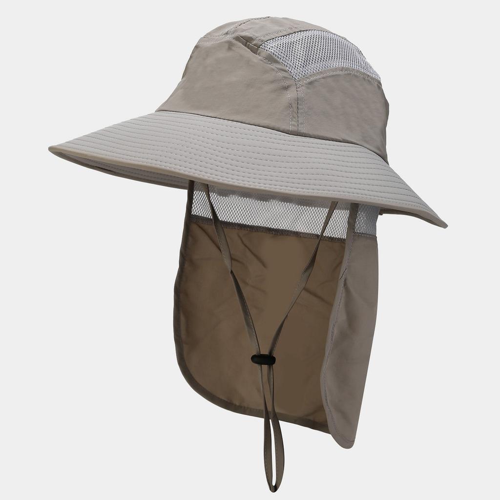 Cappello da Pesca con Ampio Bordo Regolabile Protezione UV, Cappellino Traspirante con Coulisse e Parasole Staccabile per Sport all'Aperto