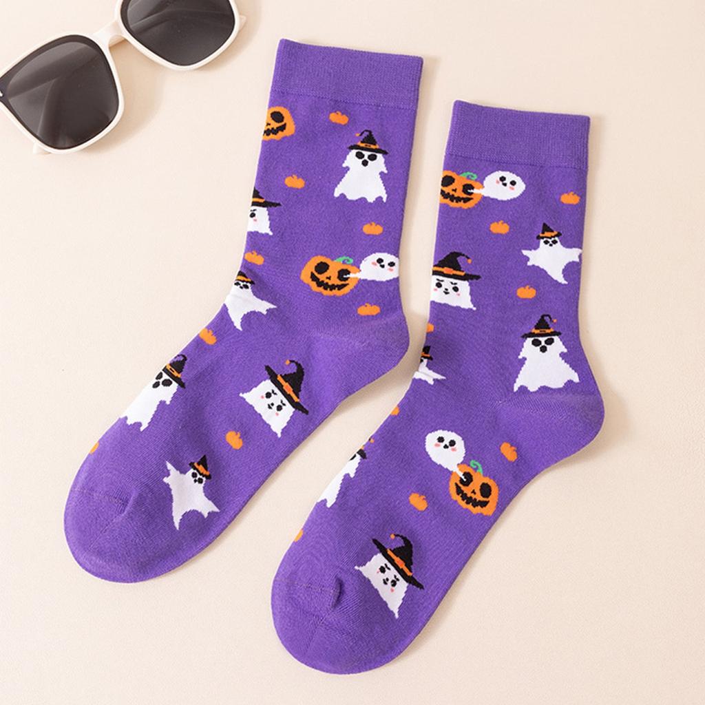 Halloween Cotton Mid Calf Socks for Men and Women, Funny Novelty Socks for Fall and Winter