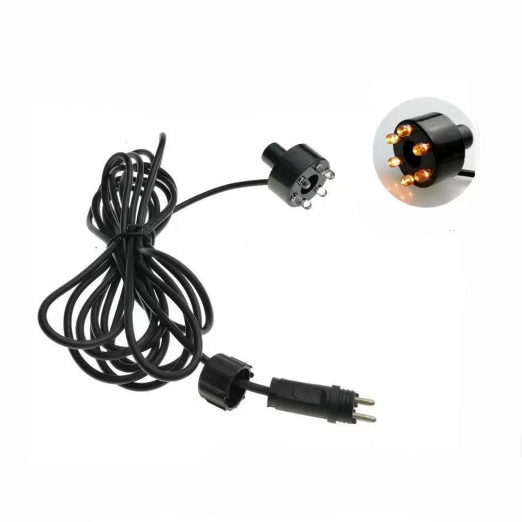 2025 New Underwater 6-LED Light Ring For Fountain Fish Pond Water Garden AC Adapter Warm White White Multicolor