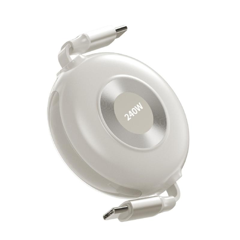 High Power 240W USB C To C Cord Retractable for Phone Game Controller Quick Charging Syncing Efficient Data Transmission