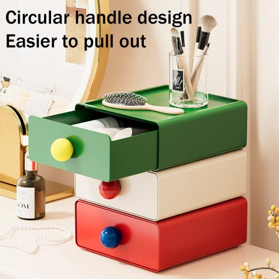 Storage Box Large Capacity Plastic Storage Box with Pull-Out Drawer Organizer for Hair Accessories Jewelry Sundries