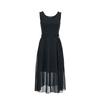 VEROMODA Ribbed Knit Chiffon Tie-Waist Pleated Midi Dress
