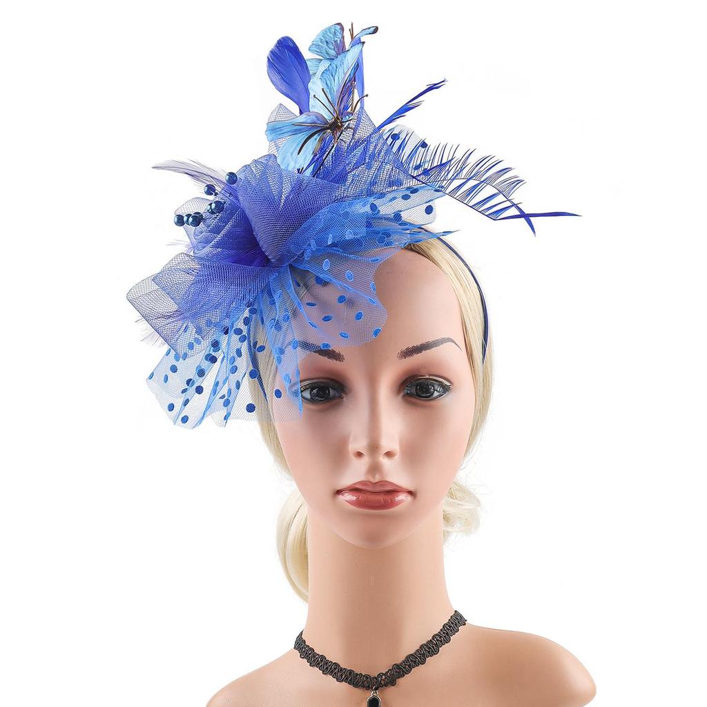 Tea Party Butterfly Derby Hat Classic 1920s Fascinator Bridal Wedding Headpiece for Women