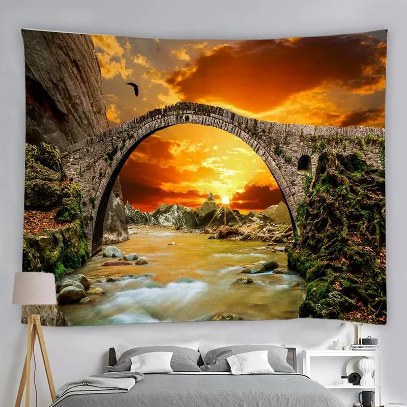 

Гостиная Спальня Гобелен Психоделический Лесной Узор Модный Домашний Декор Гобелен 200x150cm