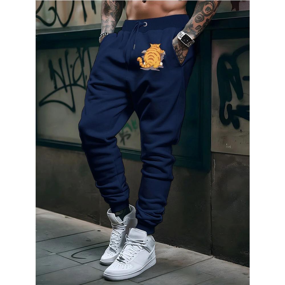 Mens Print Lounge Pants Style Autumn Streetwear Casual Comfort Fitness Sporty Sweatpants