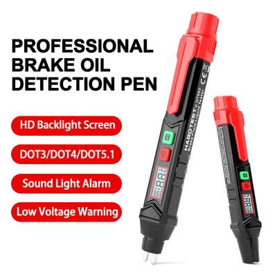 Brake Fluid Tester Auto Car Brake Oil Digital Detecting Pen for DOT3/DOT4/DOT5.1 Accurate Oil Quality Check Sound Light Alarm