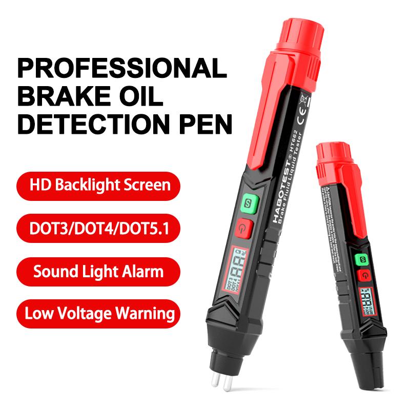 Brake Fluid Tester Auto Car Brake Oil Digital Detecting Pen for DOT3/DOT4/DOT5.1 Accurate Oil Quality Check Sound Light Alarm