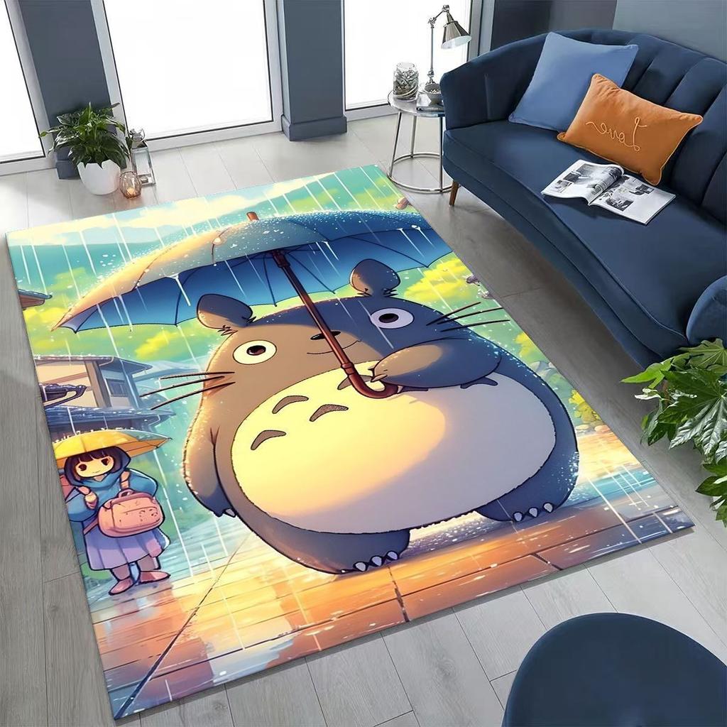 Kawaii T-Totoros Cartoon Art Carpet Rug for Bedroom Living Room Sofa Home Doormat Decor,Large Kids play Non-slip Floor Mat