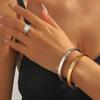 18K Gold Versatile Titanium Steel Bracelet with White Zircon
