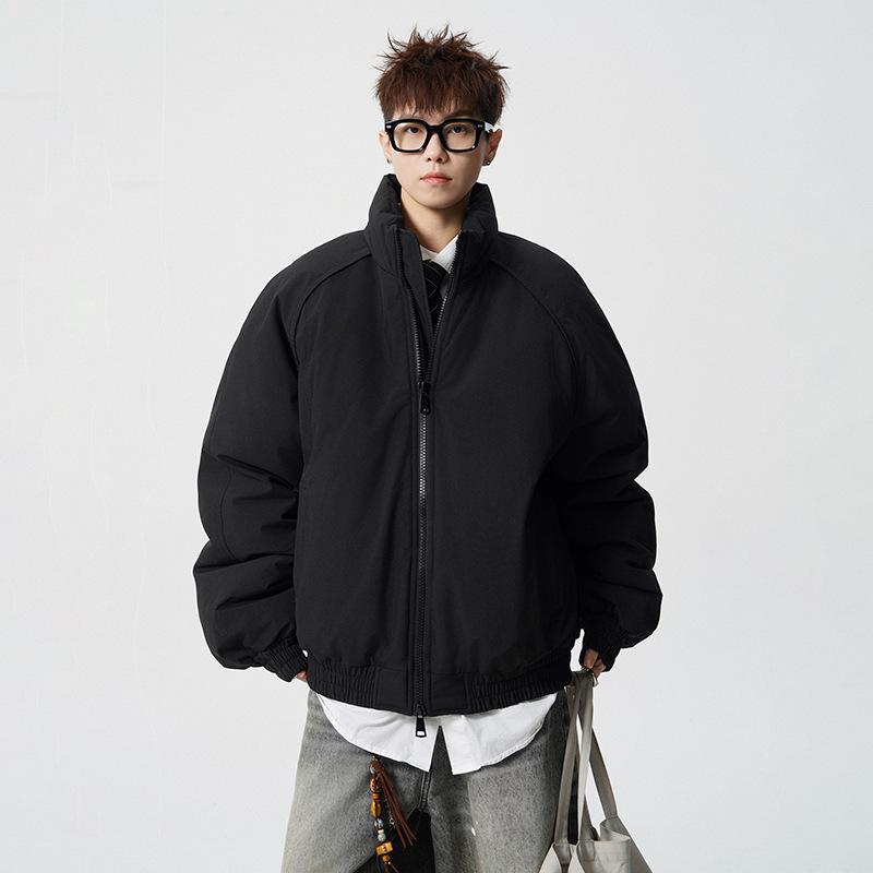 Trendy Unisex High Street Stand Collar Cotton Jacket - Versatile Autumn Winter Style