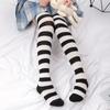 Sexy Long Over Knee Thigh Highs Socks Black White Striped Women Ladies Lolita Anime Cotton Warm Stocking