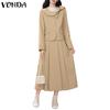 VONDA Elegantní dámské outfity Dlouhý rukáv Mašle Blůza a Kalhoty Ležérní dvoudílné obleky