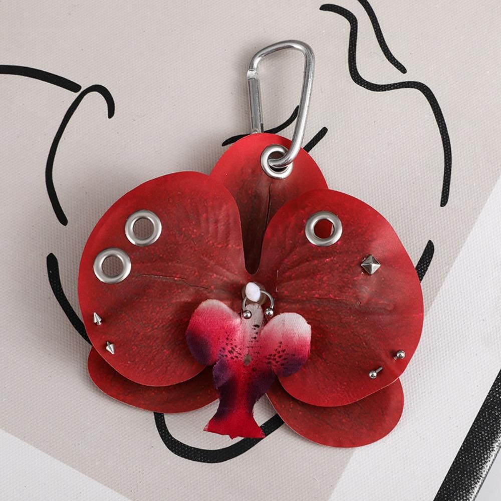 Colorful Simulation Flower Keyring Simulation Flower Flower Bag Pendant Butterfly Orchid Keychain
