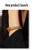 European American INS Style Irregular Hammered Texture Bracelet, 18k Gold-Plated Titanium Steel, Simple Retro Design.