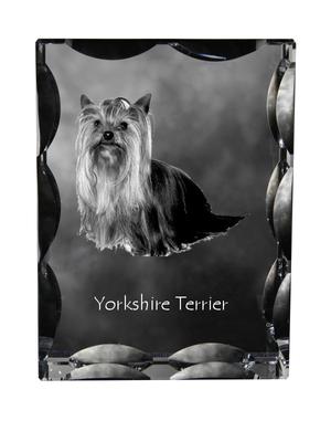 Yorkshire Terrier, Yorkie - Crystal with a Picture of a Dog, Glass Statuette with a Picture, Unique Frame with a Picture from Brand