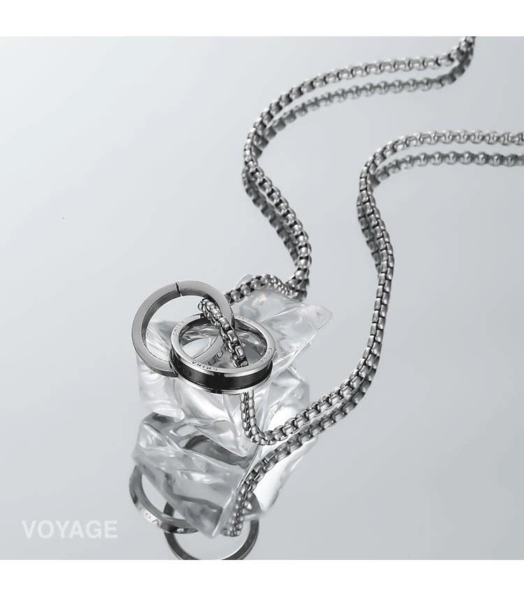 Men's Trendy Titanium Steel Pendant Necklace - High-End American Hip Hop Style Jewelry