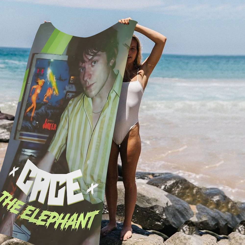 Pop Rock Band Cage The Elephant Anime Beach Swimming Towel Soft Absorbent Washcloth Children's Gifts For Kids Travel Camping