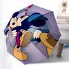 Mickey Mouse, Love Themed Automatic Opening and Closing Umbrella, Brightly Colored 8-rib Portable Umbrella, Suitable for Men and Women, A Pe