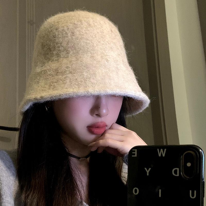 Women's Winter Wool Felt Fisherman Hat – Warm, Ear-Protecting Bucket Style for Large Heads, Slim Face Design