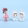 Cake Topper Beautiful Girl Rabbit Baby For Happy Baby Birthday Party Cake Decoration Party Supplies
