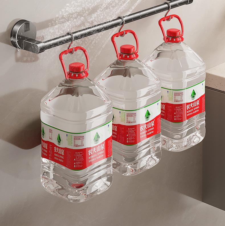 Suction Cup No-Drill Towel Rack - Wall-Mounted Bathroom Organizer with Single/Double Bar