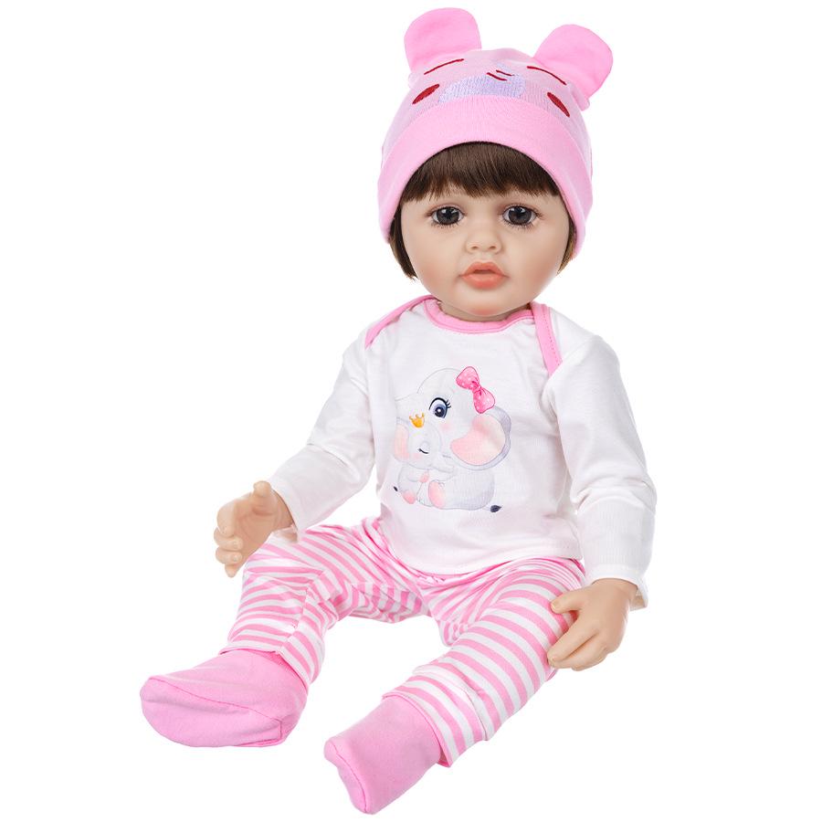 22-Inch Reborn Doll Clothes - Animal Cartoon Series Baby Soft Glue Outfit (55CM)