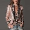 Cross-border Best-selling Women's Bohemian Style European and American Color-block Striped Blazers