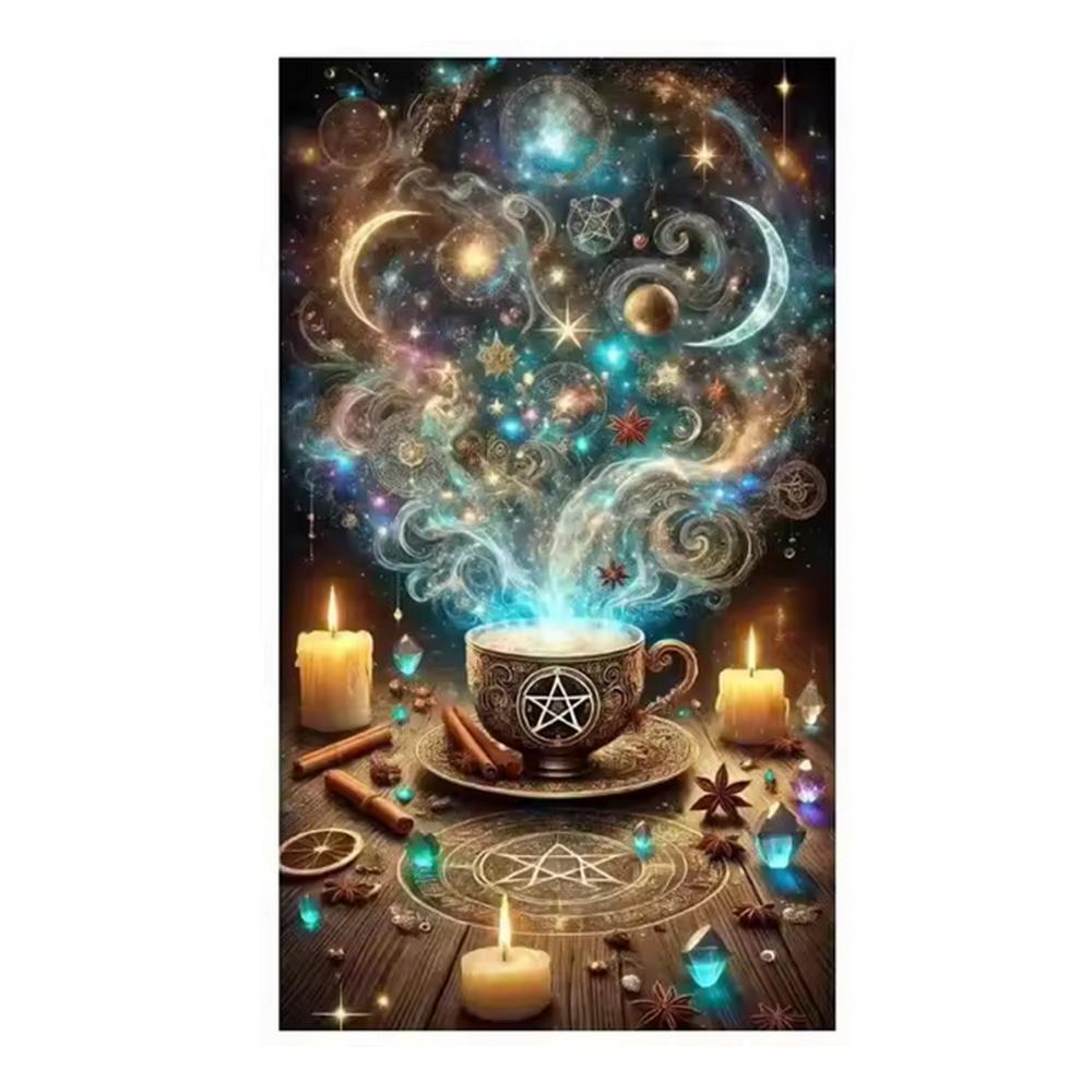 5D DIY Diamond Painting Cross Stitch Kit - Fantasy Magic Books Design, Full Round Diamond Mosaic for Home Decoration